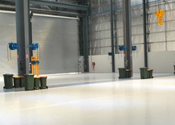 freshly resurfaced concrete floors