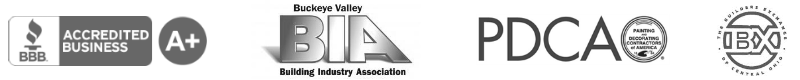 Some associations we're affiliated with are BBB, Buckeye Valley Building Industry Association, PDCA, BX Some associations we're affiliated with are BBB, Buckeye Valley Building Industry Association, PDCA, BX