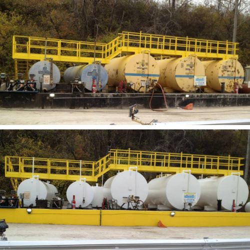 Industrial Painting a before and after of an industrial painting project