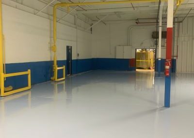 a shiny epoxy floor