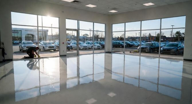 hero a crew working after hours to install an epoxy floor in columbus